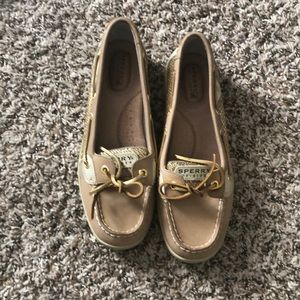Gold Sperry Top Sider women’s shoes